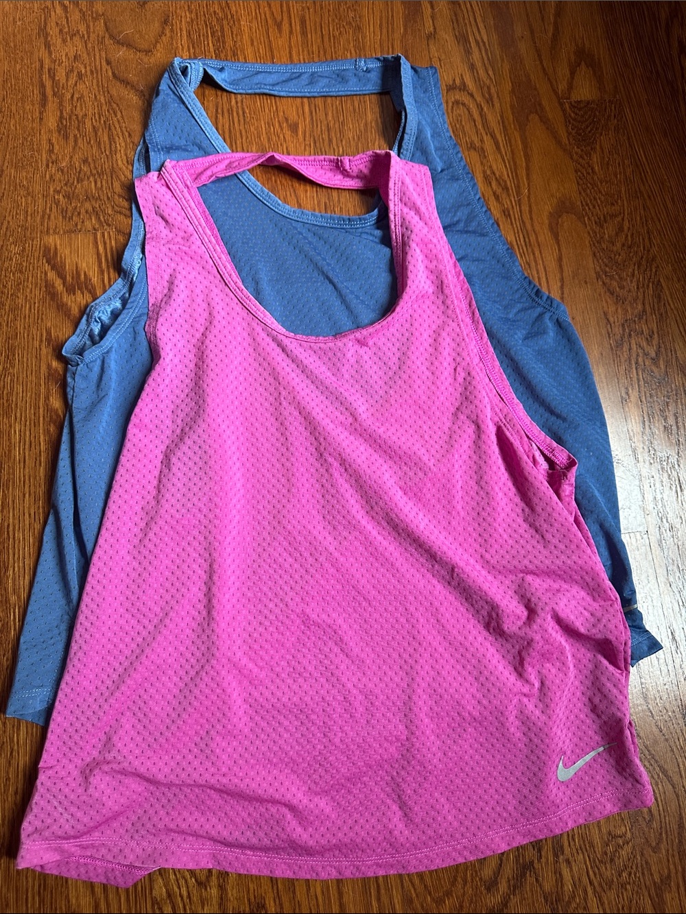 Nike Pink and Blue Mesh Racerback Tank Top Dri-Fit